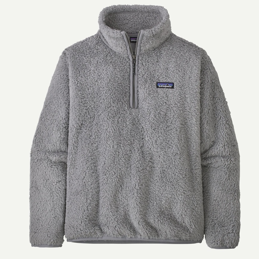 Patagonia Los Gatos 1/4 Zip Pullover Fleece Gray Light Blue Sweatshirt